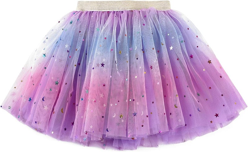 Revkokmx Girls Layered Rainbow Tutu Skirt Dance Dress Ruffle Tiered Clubwear - Image 1